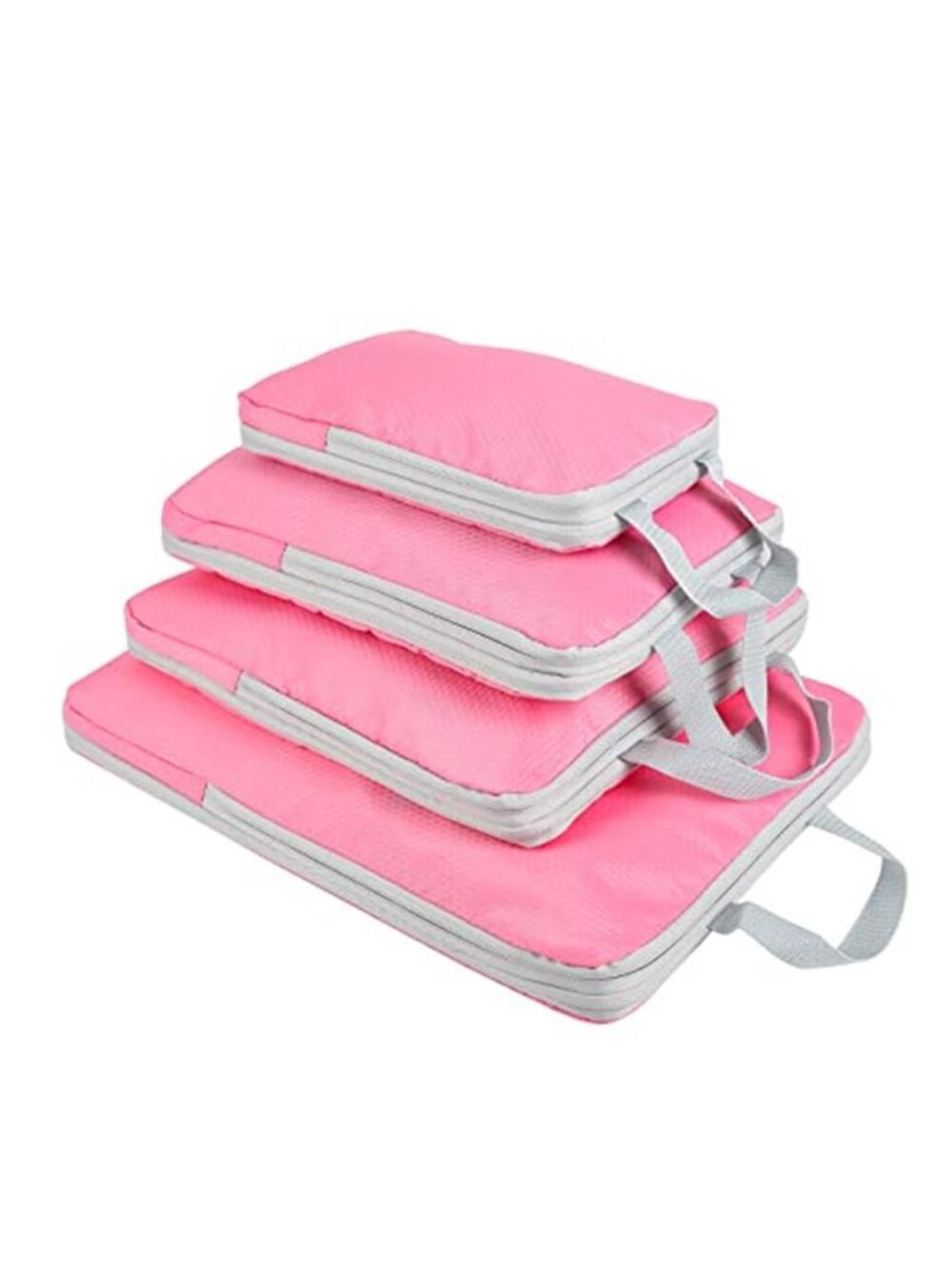 Pink Compression Packing Cubes 4 Piece Set Travel Luggage Suitcase Organizers